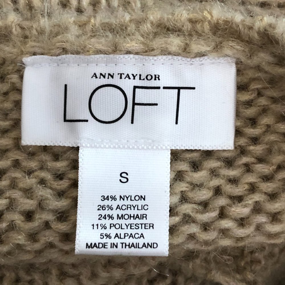 LOFT Tan Knit Cardigan Brown Bolero Women’s Small - Picture 2 of 8